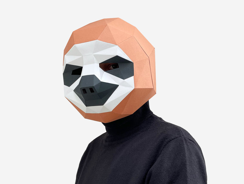 Sloth Mask <br> DIY Paper Mask Template