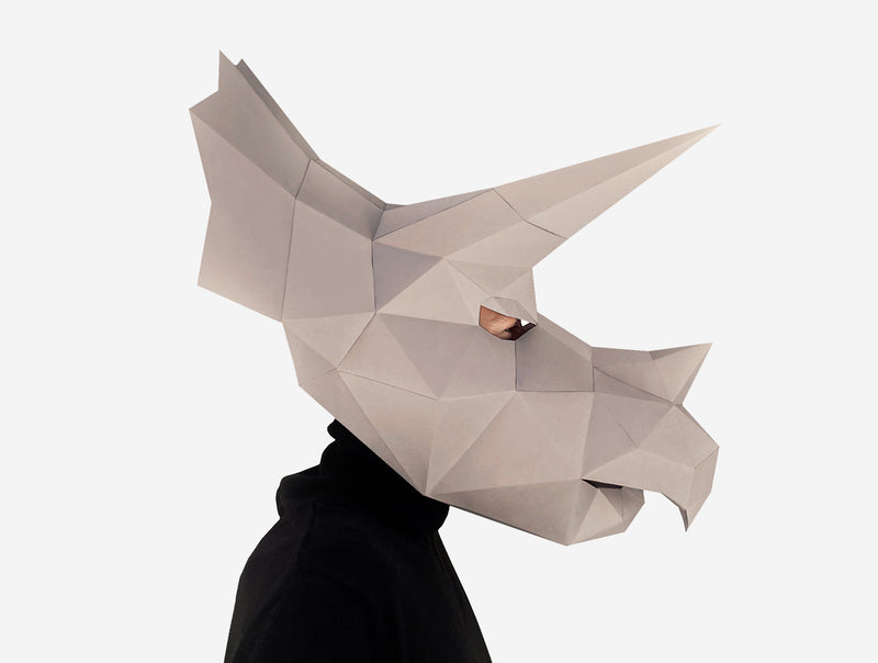 Triceratops Mask <br> DIY Paper Mask Template