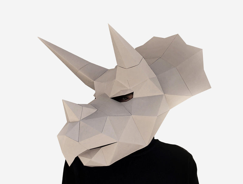 Triceratops Mask <br> DIY Paper Mask Template