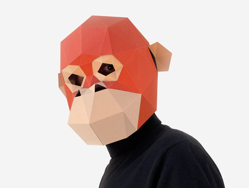 Orangutan Baby Mask <br> DIY Paper Mask Template