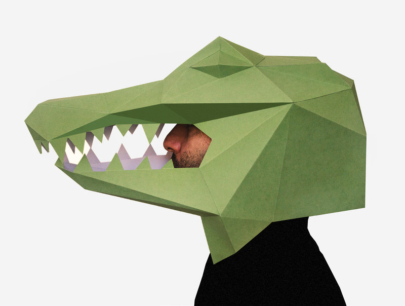 Alligator Mask <br> DIY Paper Mask Template