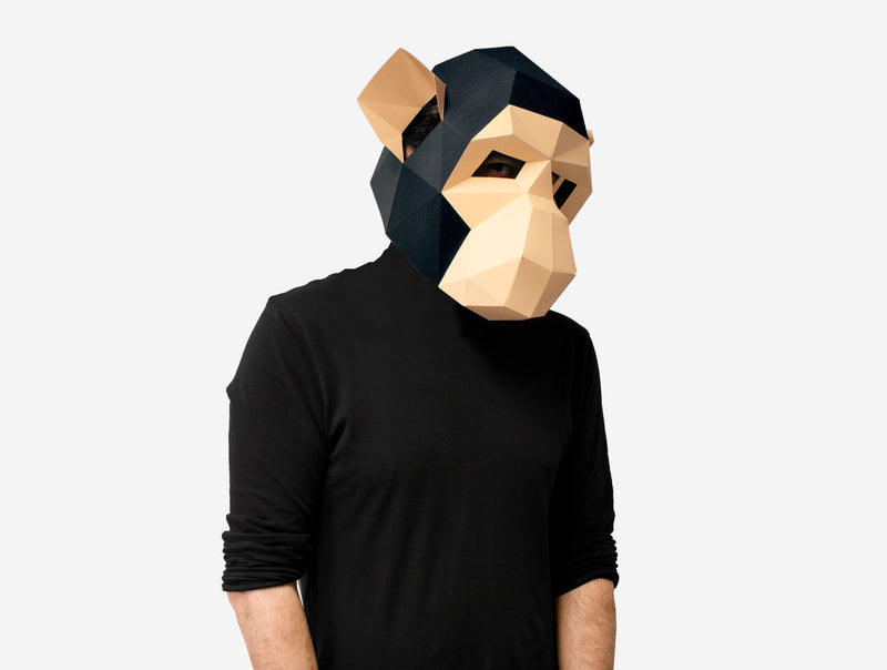 Monkey Mask <br> DIY Paper Mask Template