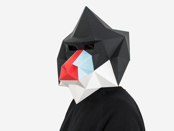 Mandrill Mask <br> DIY Paper Mask Template