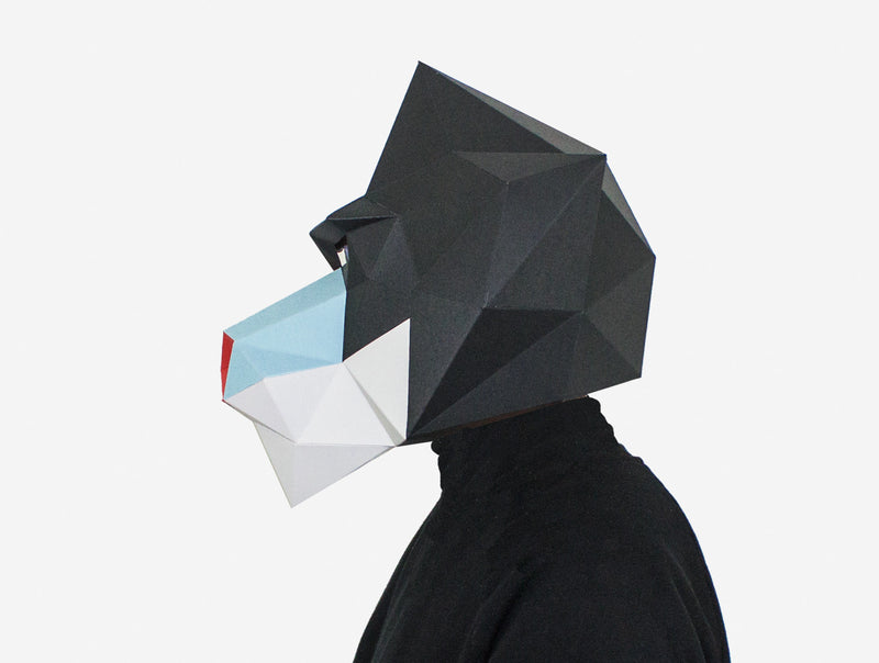 Mandrill Mask <br> DIY Paper Mask Template