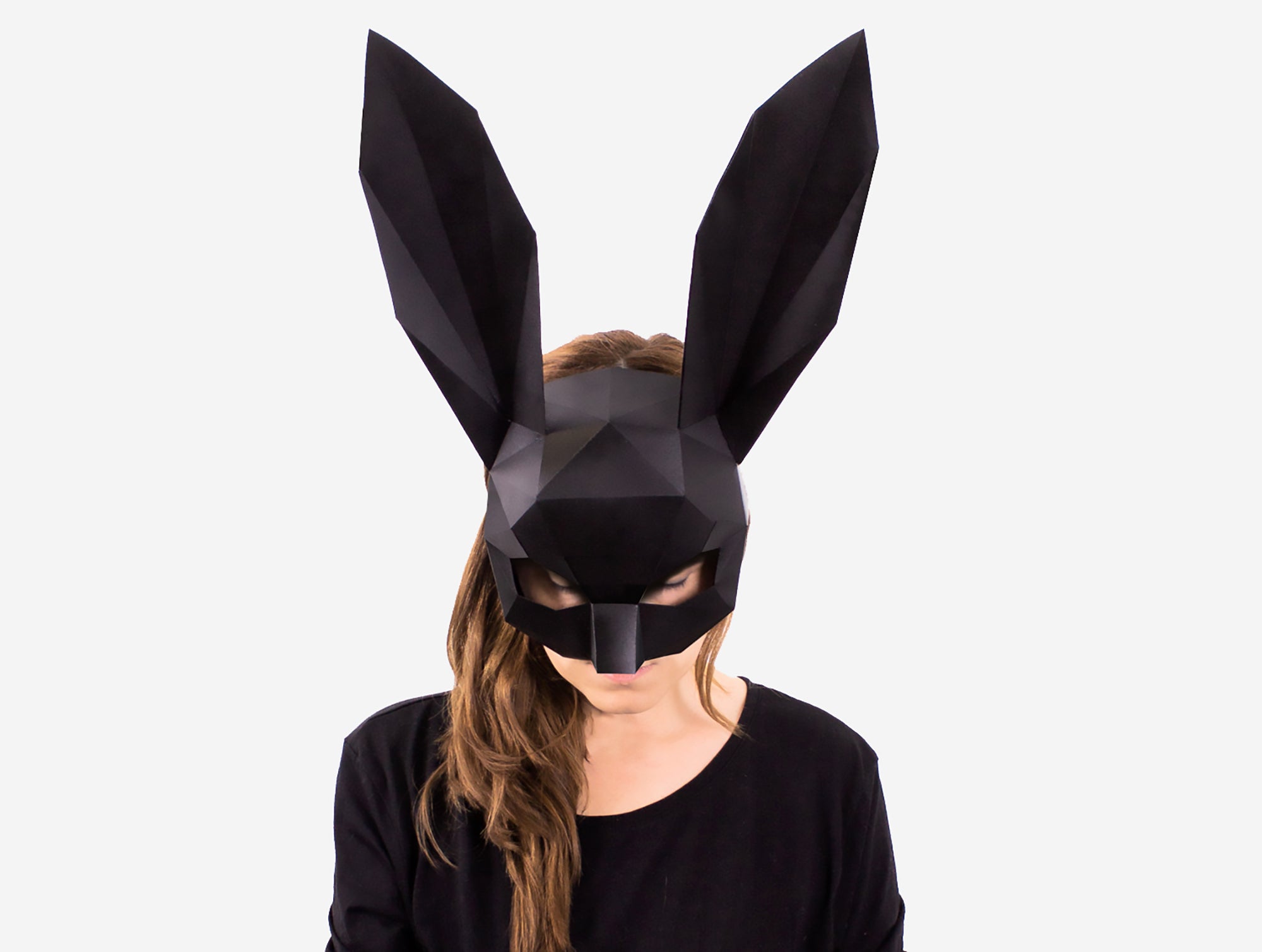 Cosplay Rabbit Mask Template Bunny Half Mask DIY Paper Mask Template – Lapa Studios