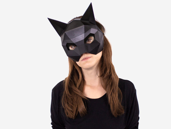Cat Half Mask <br> DIY Paper Mask Template
