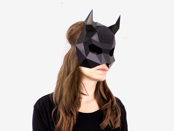 Devil Half Mask <br> DIY Paper Mask Template
