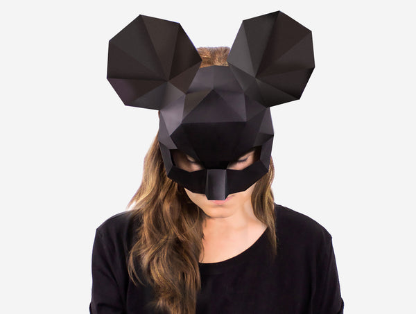 Mouse Half Mask <br> DIY Paper Mask Template