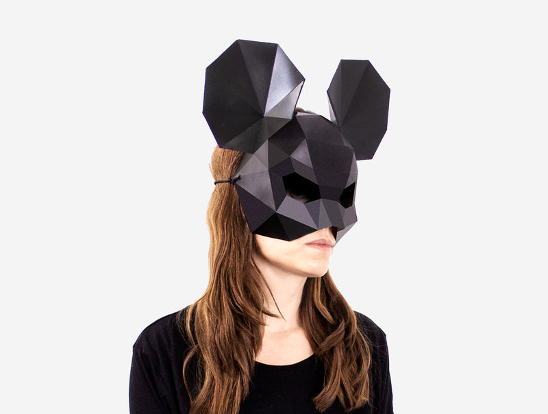 Mouse Half Mask <br> DIY Paper Mask Template