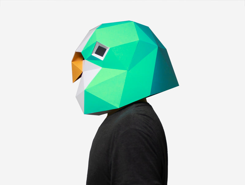 Budgie Bird Mask <br> DIY Paper Mask Template