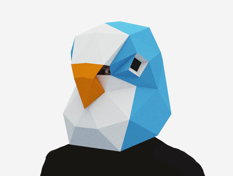 Budgie Bird Mask <br> DIY Paper Mask Template
