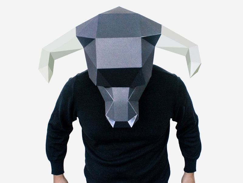 Bull Mask <br> DIY Paper Mask Template