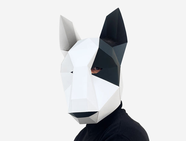 Bull Terrier Dog Mask <br> DIY Paper Mask Template