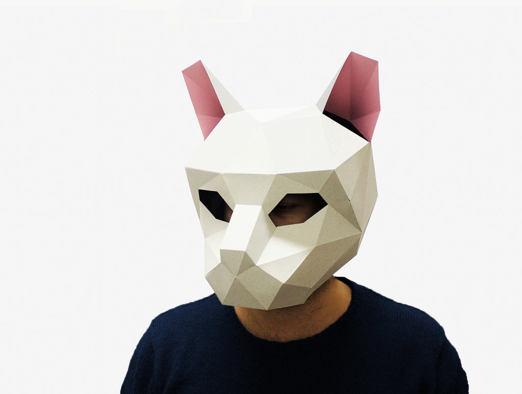 PDF Half Cat Mask/diy Cat Mask/paper Cat Mask/diy Mask/fancy  Dress/halloween Mask/printable Templates/animal Mask/kitten Mask/ 