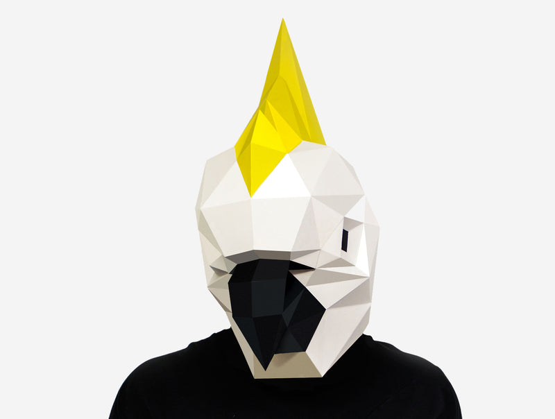 Cockatoo Mask <br> DIY Paper Mask Template