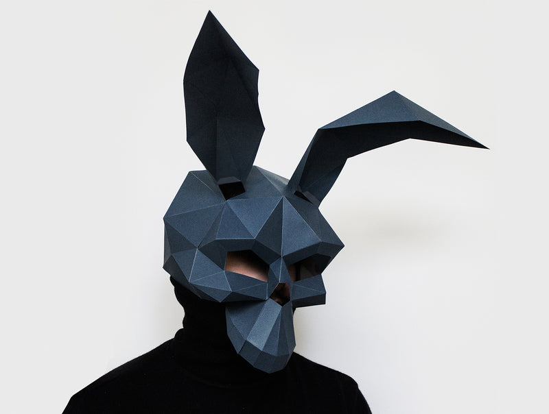 Rabbit Skull Mask <br> DIY Paper Mask Template