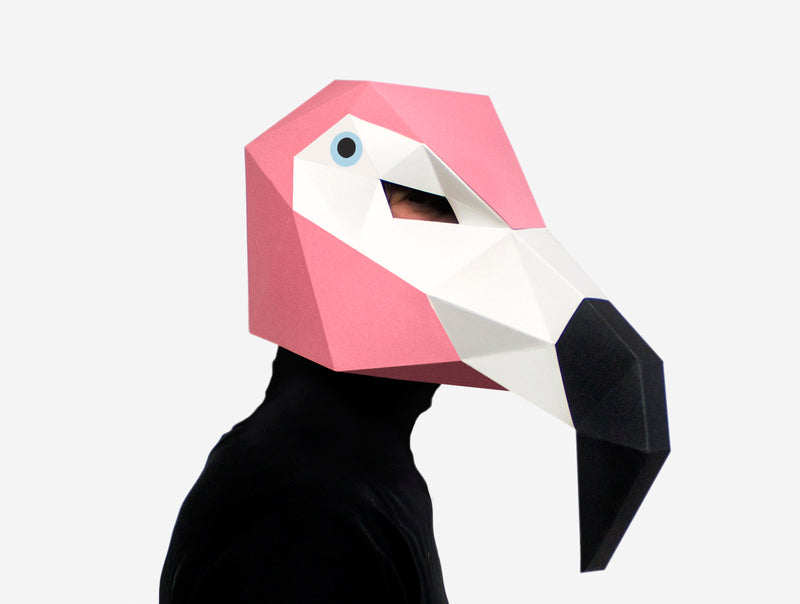 Flamingo Bird Mask <br> DIY Paper Mask Template