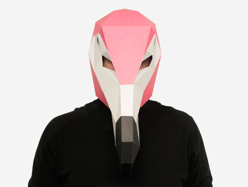 Flamingo Bird Mask <br> DIY Paper Mask Template