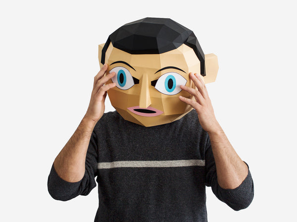 Frank Sidebottom Mask <br> DIY Paper Mask Template