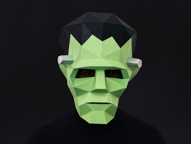 Frankenstein Mask <br> DIY Paper Mask Template