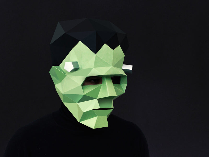 Frankenstein Mask <br> DIY Paper Mask Template