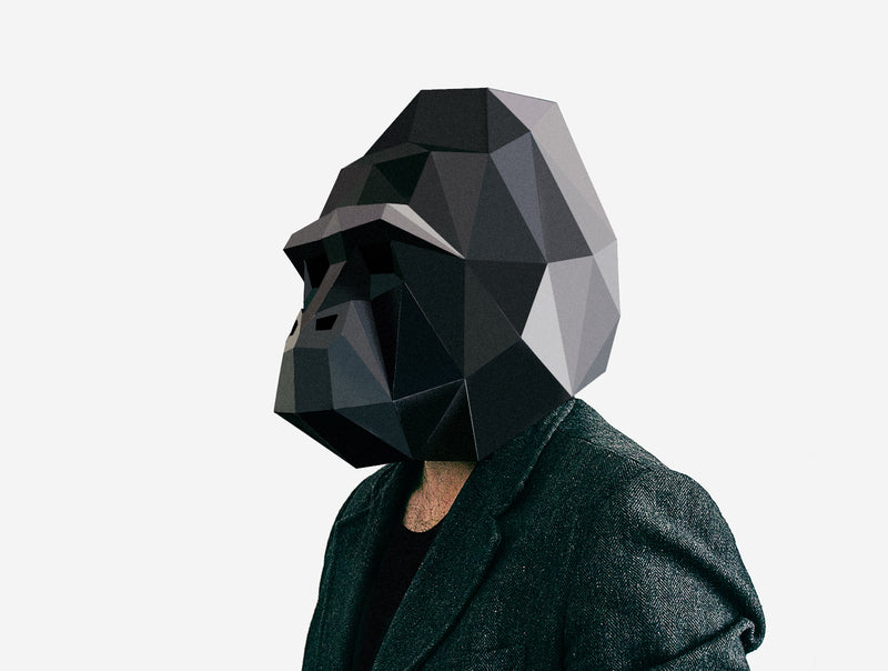 Gorilla Mask <br> DIY Paper Mask Template