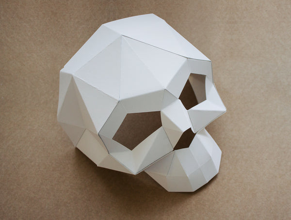 Half Skull Mask <br> DIY Paper Mask Template