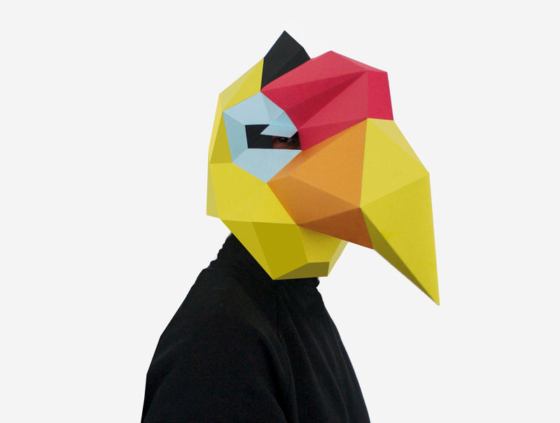 Hornbill Bird Mask <br> DIY Paper Mask Template