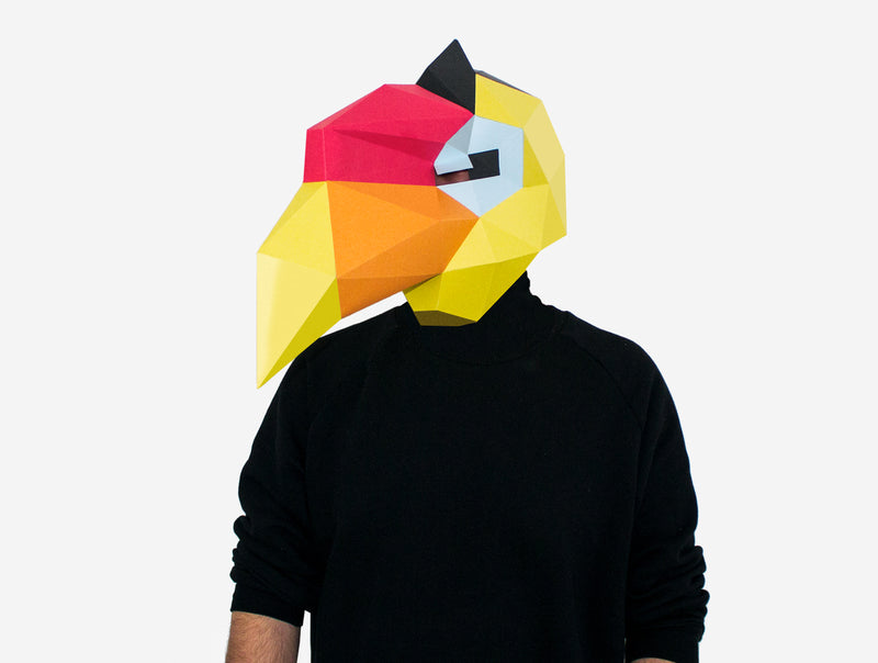 Hornbill Bird Mask <br> DIY Paper Mask Template
