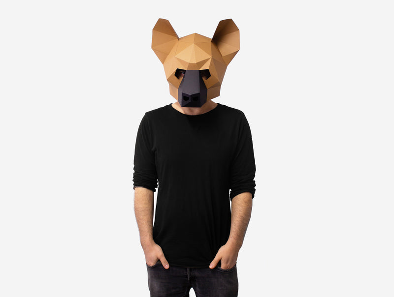 Hyena Mask <br> DIY Paper Mask Template