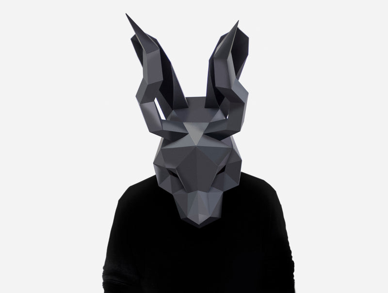 Jackalope Mask<br> DIY Paper Mask Template