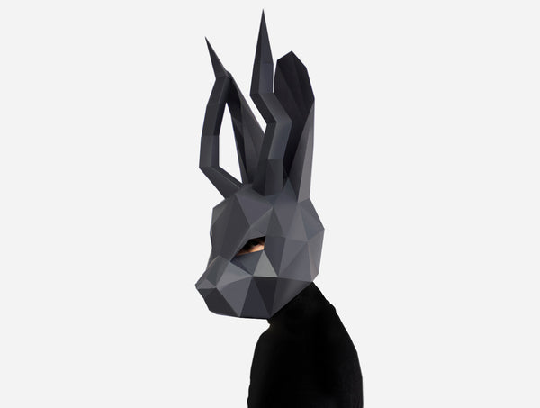Jackalope Mask<br> DIY Paper Mask Template