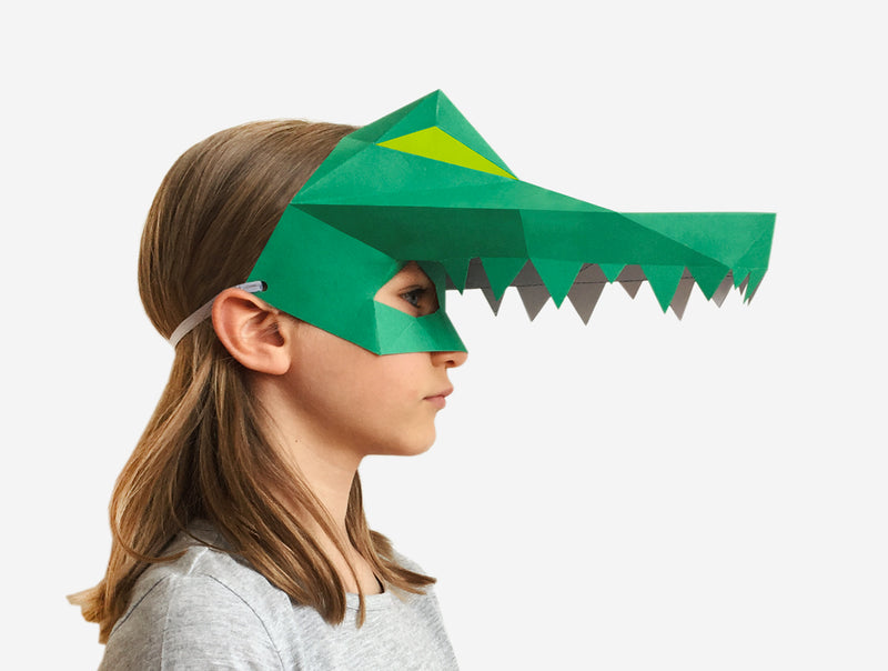 Kids Crocodile Mask <br> DIY Paper Mask Template