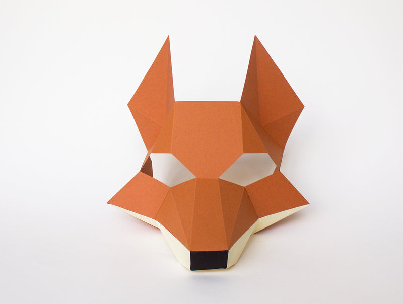 Kids Fox Mask <br> DIY Paper Mask Template