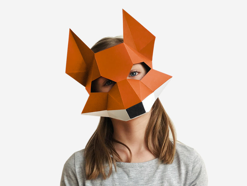 Kids Fox Mask <br> DIY Paper Mask Template
