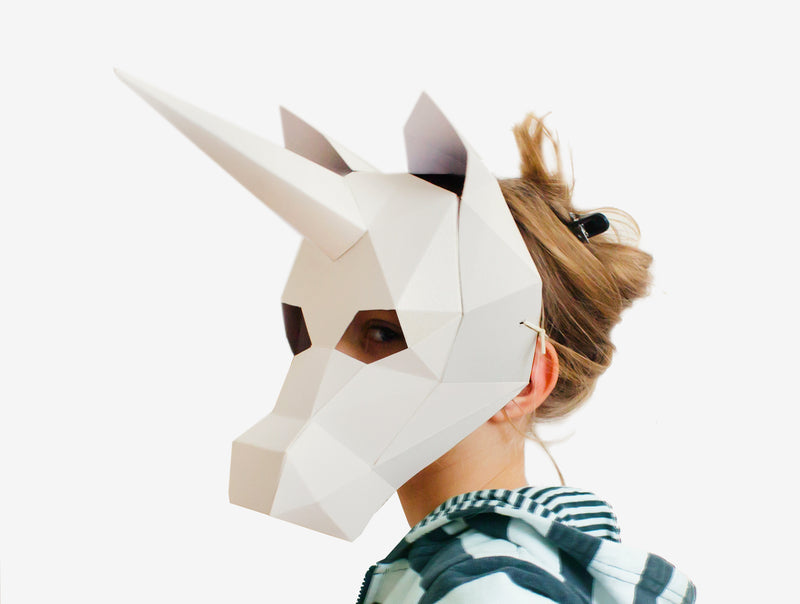 Kids Unicorn Mask <br> DIY Paper Mask Template