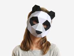 Kids Panda Mask <br> DIY Paper Mask Template