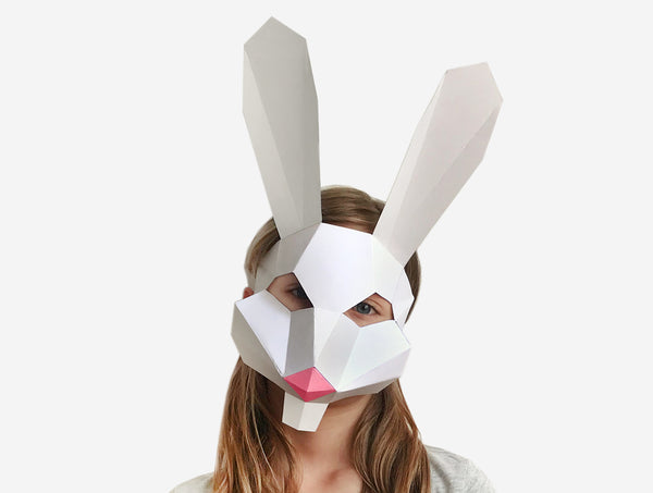 Kids Bunny Mask <br> DIY Paper Mask Template
