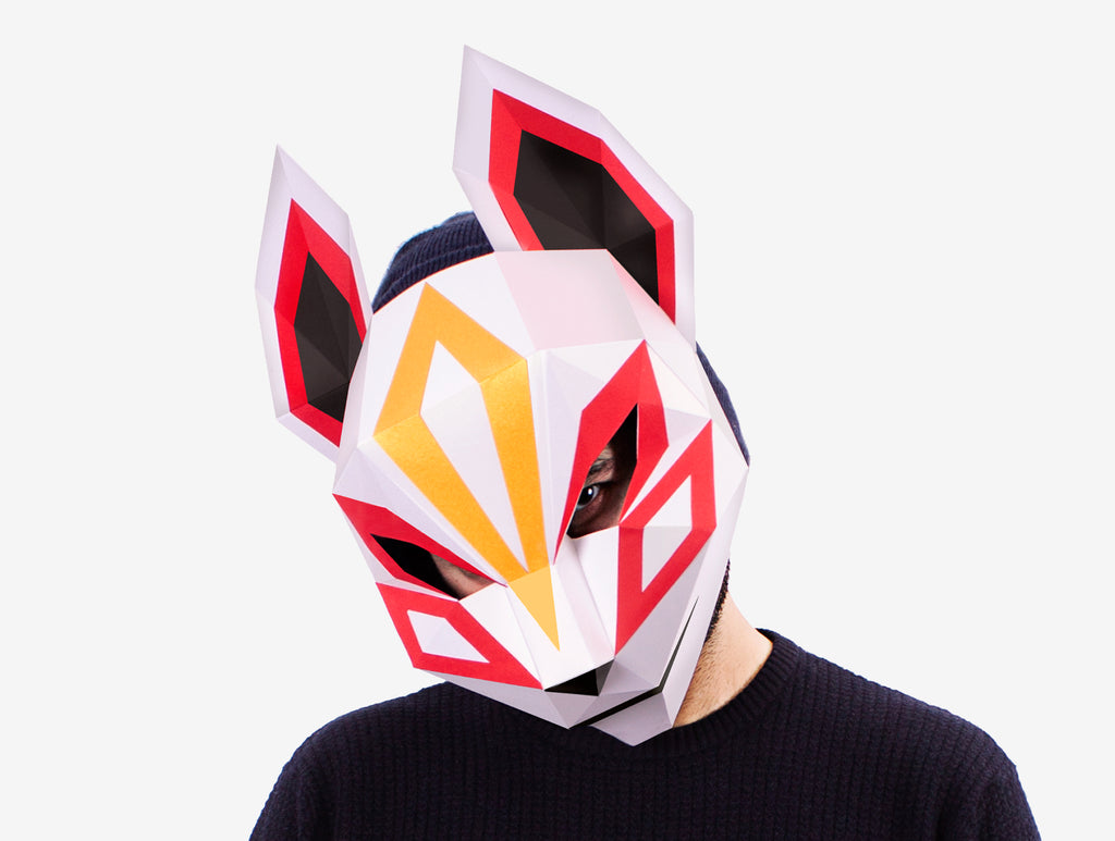 Kitsune Full Face Mask - The Demon Fox