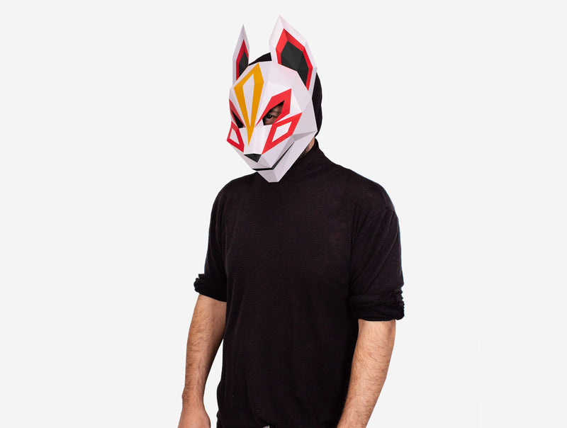 Kitsune Half Mask DIY Paper Mask Template – Lapa Studios