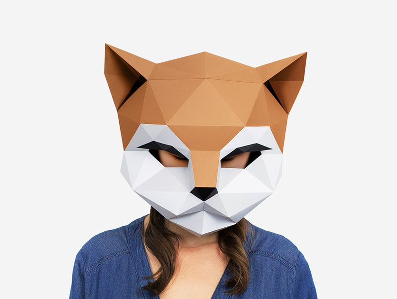 Kitten Cat Mask <br> DIY Paper Mask Template