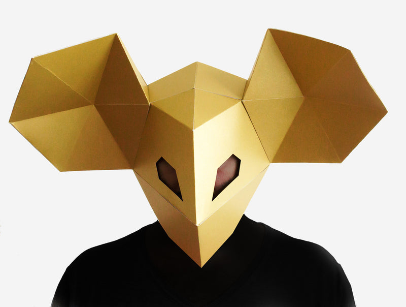 DJ Mouse Mask <br> DIY Paper Mask Template