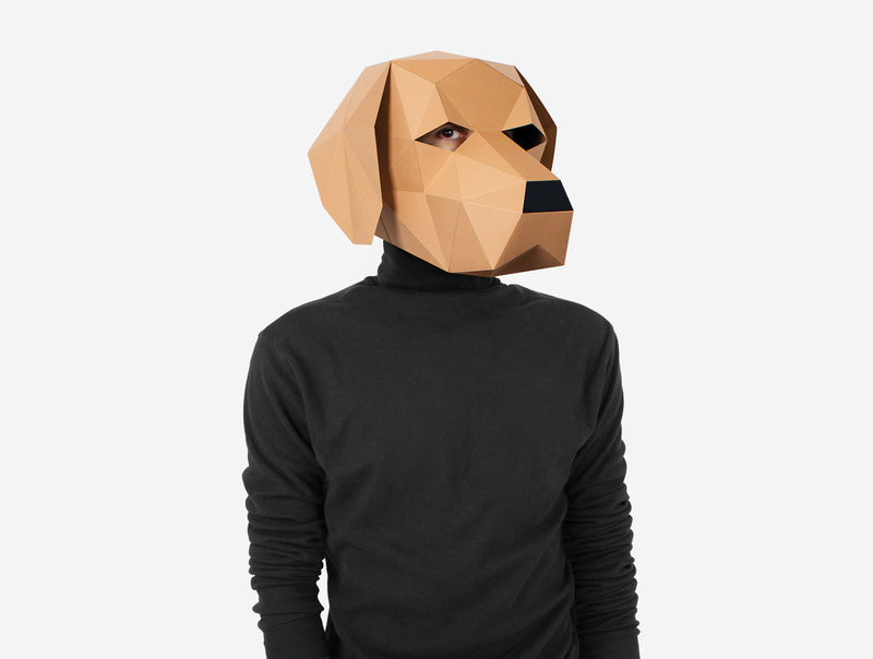 Labrador Dog Mask <br> DIY Paper Mask Template