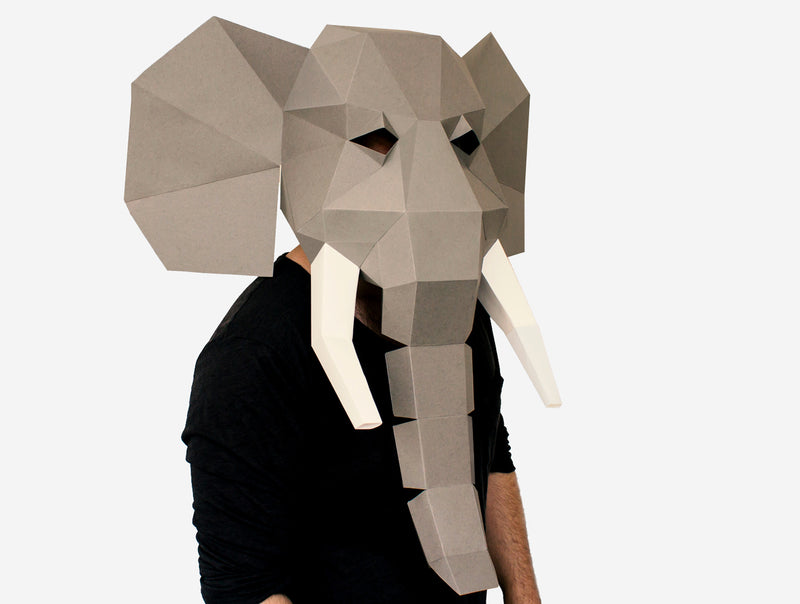 Elephant Mask <br> DIY Paper Mask Template