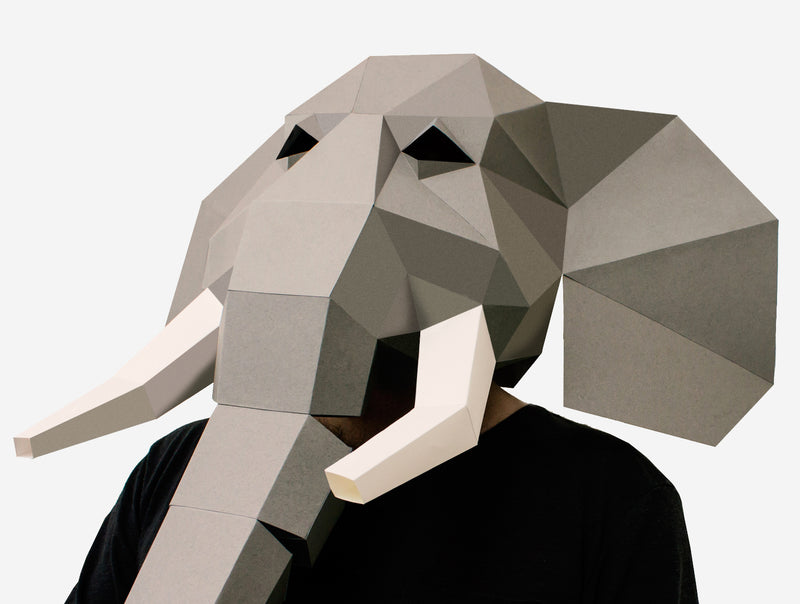 Elephant Mask <br> DIY Paper Mask Template