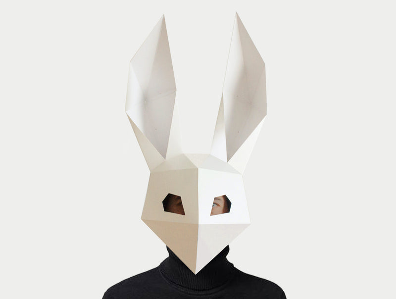 DJ Rabbit Mask <br> DIY Paper Mask Template