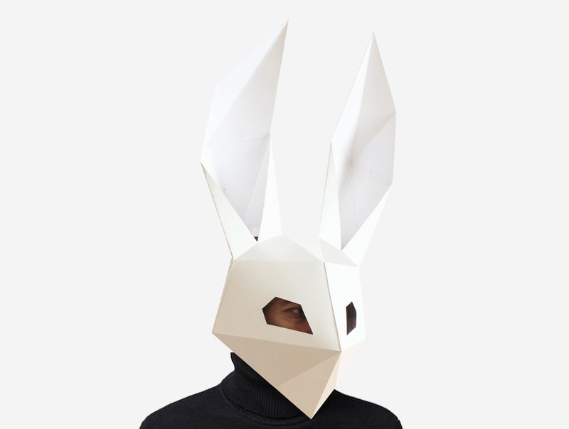 DJ Rabbit Mask <br> DIY Paper Mask Template