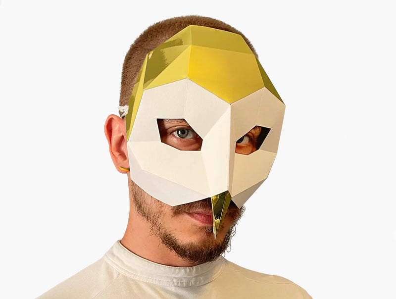 Owl Half Mask <br> DIY Paper Mask Template