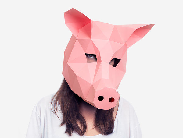 Pig Mask <br> DIY Paper Mask Template