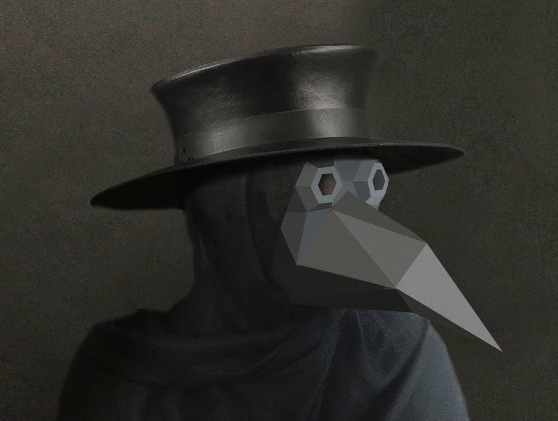 Plague Doctor Half Mask <br> DIY Paper Mask Template